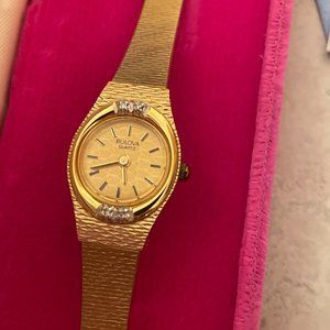 NWT Vintage Bulova Diamond Caresse Quartz Watch.